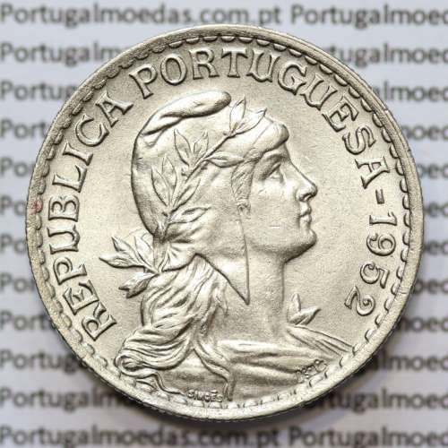 MOEDA DE UM ESCUDO (1$00) ALPACA 1952 BELA