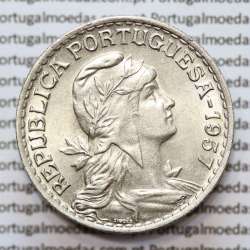 1 Escudo 1957 Alpaca, 1$00 1957 alpaca Republica Portuguesa, (Bela), World Coins Portugal KM 578