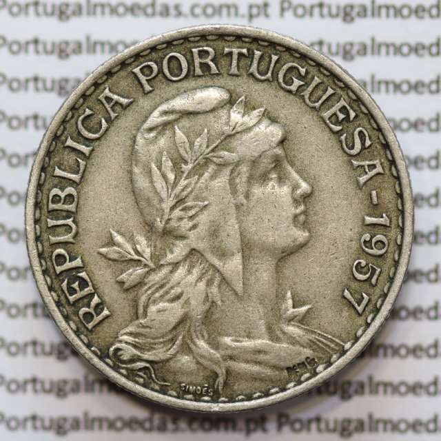 MOEDA DE UM ESCUDO (1$00) ALPACA 1957 MBC+