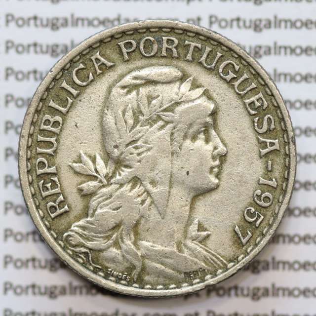 MOEDA DE UM ESCUDO (1$00) ALPACA 1957 MBC