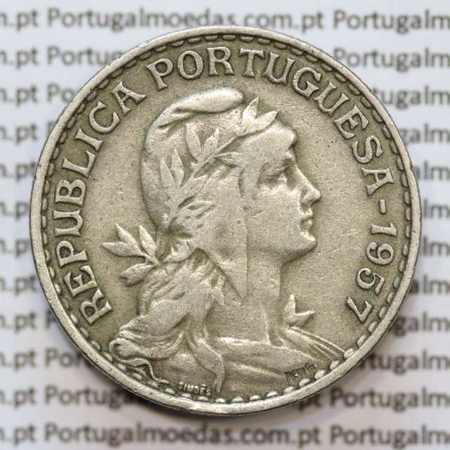 MOEDA DE UM ESCUDO (1$00) ALPACA 1957 MBC