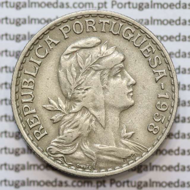 MOEDA DE UM ESCUDO (1$00) ALPACA 1958 MBC+