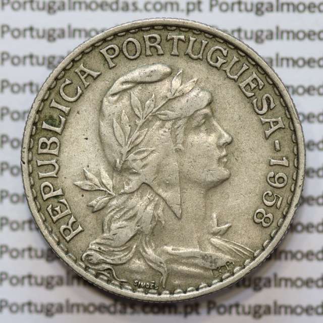MOEDA DE UM ESCUDO (1$00) ALPACA 1958 MBC+