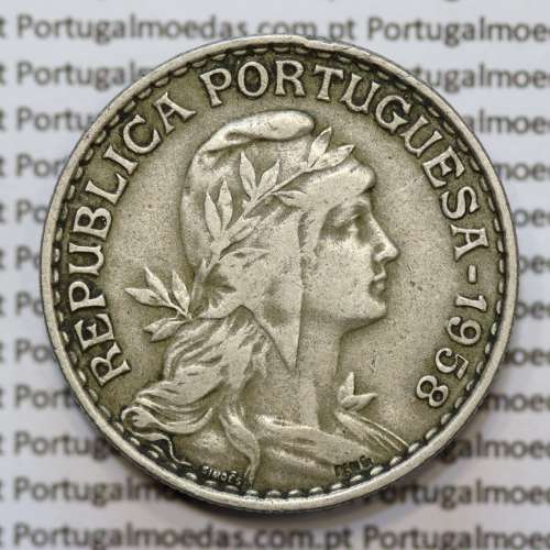 MOEDA DE UM ESCUDO (1$00) ALPACA 1958 MBC+