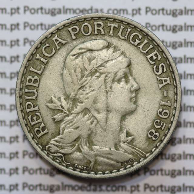 MOEDA DE UM ESCUDO (1$00) ALPACA 1958 MBC+