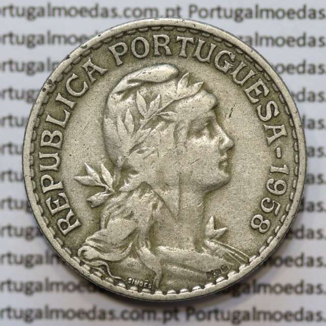 MOEDA DE UM ESCUDO (1$00) ALPACA 1958 MBC