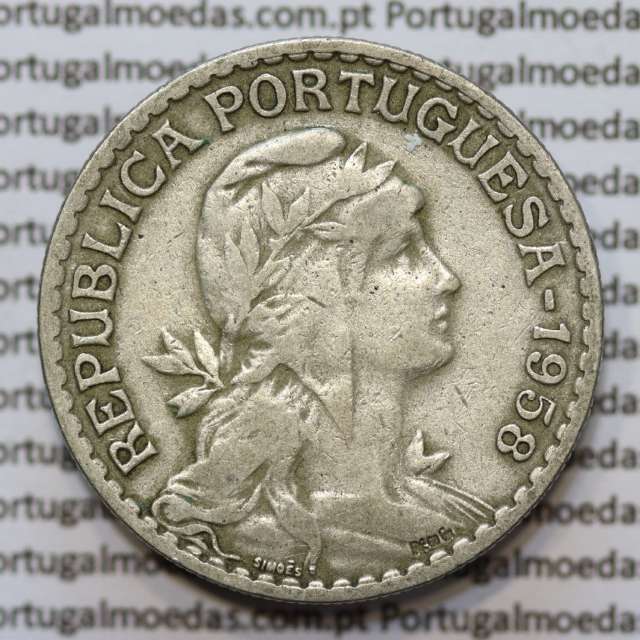 MOEDA DE UM ESCUDO (1$00) ALPACA 1958 MBC