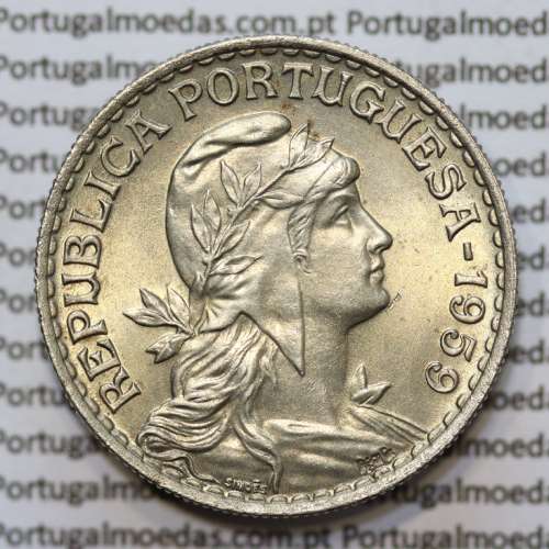 1 Escudo 1959 Alpaca, 1$00 1959 alpaca Republica Portuguesa, (Soberba), World Coins Portugal KM 578