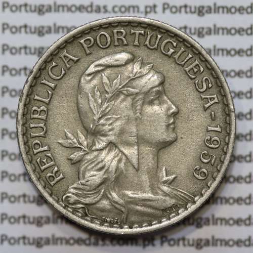MOEDA DE UM ESCUDO (1$00) ALPACA 1959 BELA