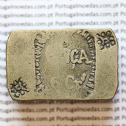 Moeda Onça Canelo em Prata 1843  de Moçambique, ou Pataca, Reinado D. MARIA II (1834-1853), World Coins Mozambique  KM 26.1