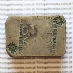 1845 Silver Canelo Ounce Coin from Portuguese Mozambique, Pataca of Queen Maria II (1834–1853). World Coins Mozambique KM26.1.