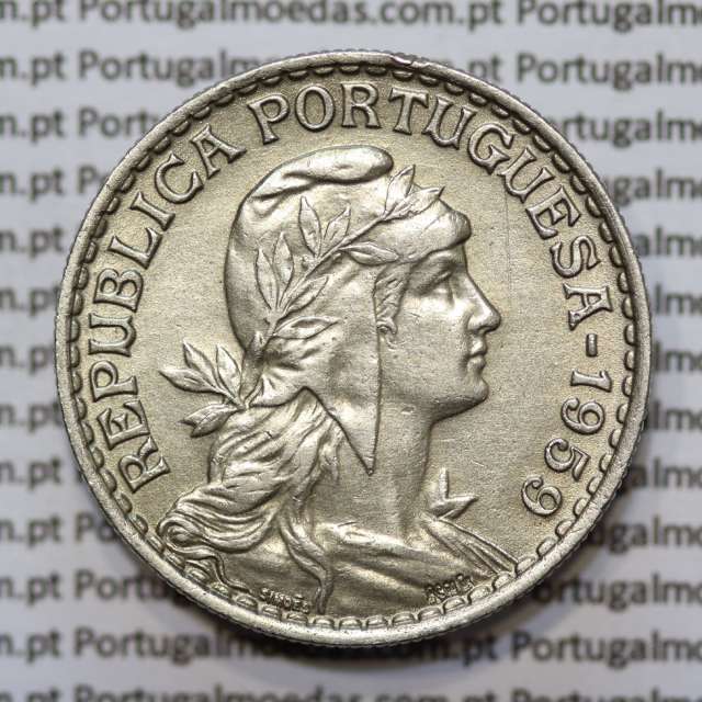 Moeda de 1 Escudo Alpaca 1959 MBC+