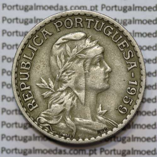 Moeda de 1 Escudo Alpaca 1959 MBC+