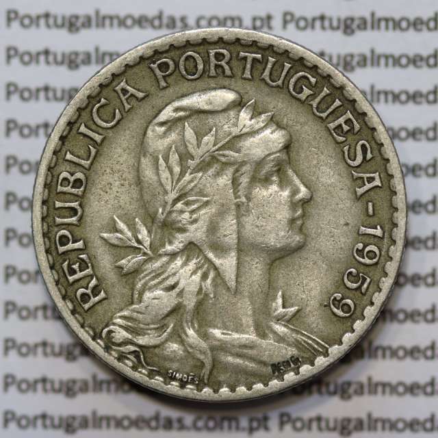 Moeda de 1 Escudo Alpaca 1959 MBC+
