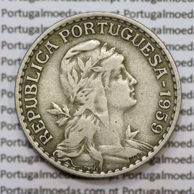 Moeda de 1 Escudo Alpaca 1959 MBC