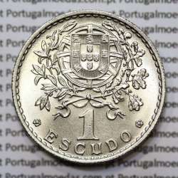 Portugal, coin of 1 Escudo 1961 Alpaca of the Portuguese Republic, (UNC), World Coins Portugal KM 578 Portugal, coin of 1 Escudo 1961 Alpaca of the Portuguese Republic, (UNC), World Coins Portugal KM 578