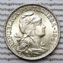 Portugal, coin of 1 Escudo 1961 Alpaca of the Portuguese Republic, (UNC), World Coins Portugal KM 578 Portugal, coin of 1 Escudo 1961 Alpaca of the Portuguese Republic, (UNC), World Coins Portugal KM 578