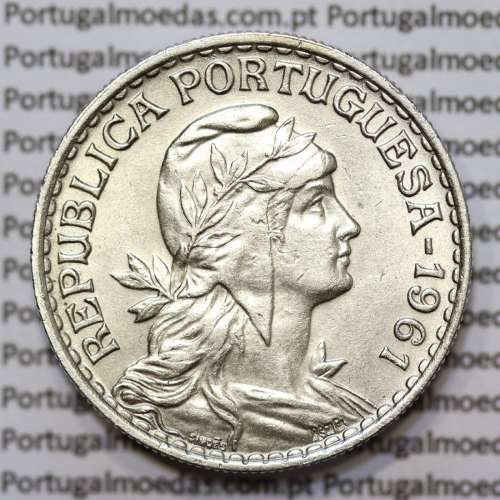 Moeda de 1 Escudo 1961 em Alpaca MBC+/BELA