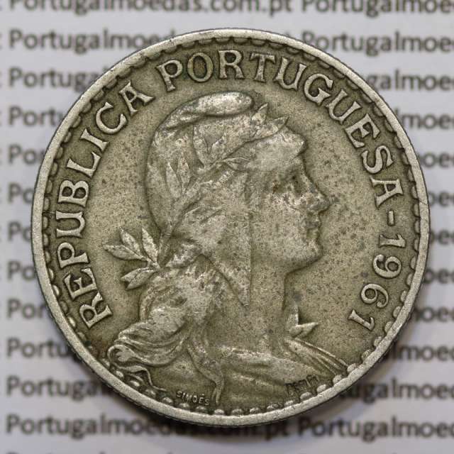 Moeda de 1 Escudo 1961 em Alpaca MBC
