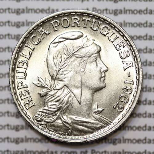 Portugal, coin of 1 Escudo 1962 Alpaca of the Portuguese Republic, (UNC), World Coins Portugal KM 578