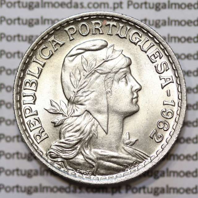 Moeda de 1 Escudo 1962 em Alpaca SOBERBA