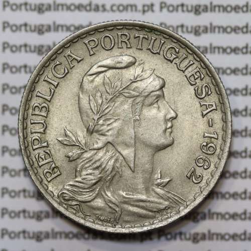 Moeda de 1 Escudo 1962 em Alpaca MBC+/BELA
