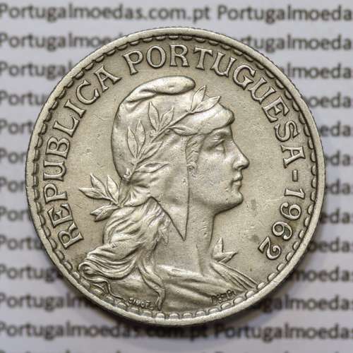 Moeda de 1 Escudo 1962 em Alpaca MBC+/BELA