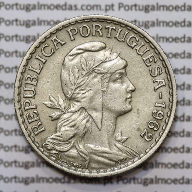 Moeda de 1 Escudo 1962 em Alpaca MBC+/BELA