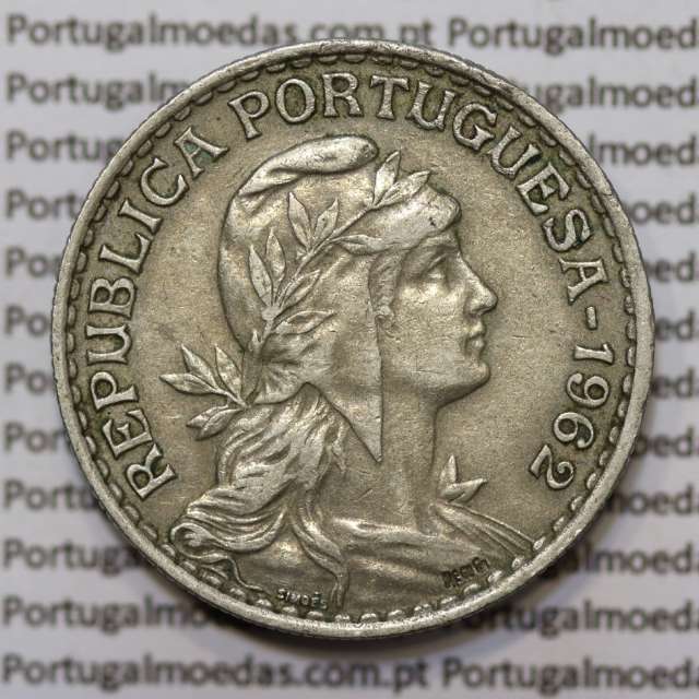 Moeda de 1 Escudo 1962 em Alpaca MBC+