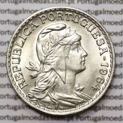 1 Escudo 1964 Alpaca, 1$00 1964 alpaca Republica Portuguesa, (Soberba), World Coins Portugal KM 578