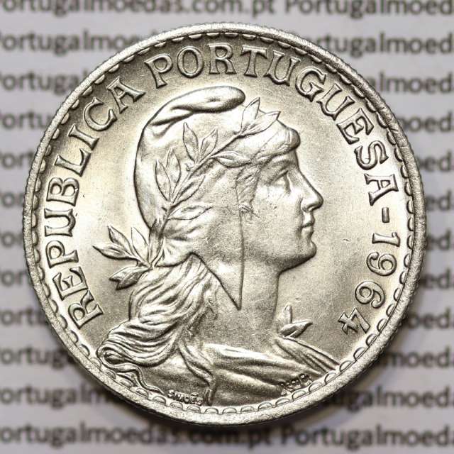 Portugal, coin of 1 Escudo 1964 Alpaca of the Portuguese Republic, (UNC), World Coins Portugal KM 578