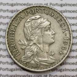 Moeda 1 Escudo 1964 em Alpaca MBC+/ BELA