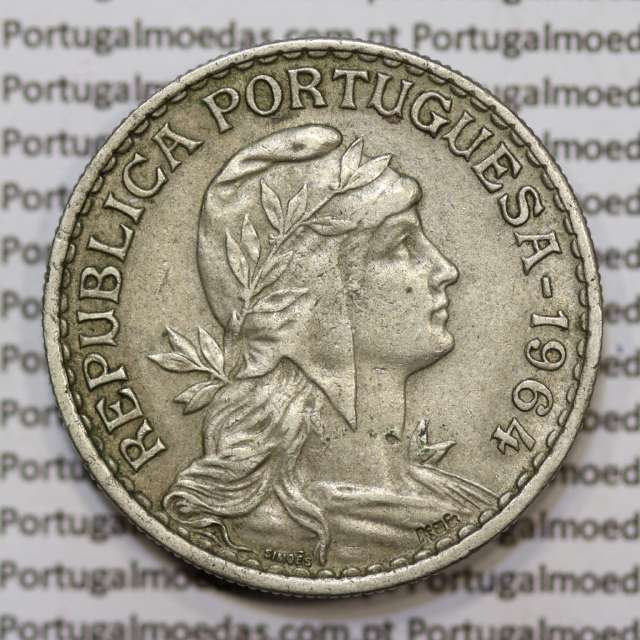 Moeda 1 Escudo 1964 em Alpaca MBC+/ BELA