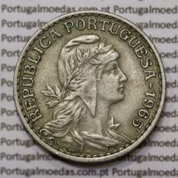 Moeda 1 Escudo 1965 em Alpaca (1$00 de 1965) MBC+/BELA
