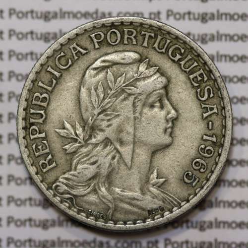 Moeda 1 Escudo 1965 em Alpaca (1$00 de 1965) MBC+