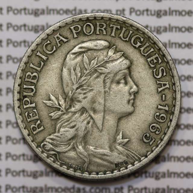 Moeda 1 Escudo 1965 em Alpaca (1$00 de 1965) MBC+