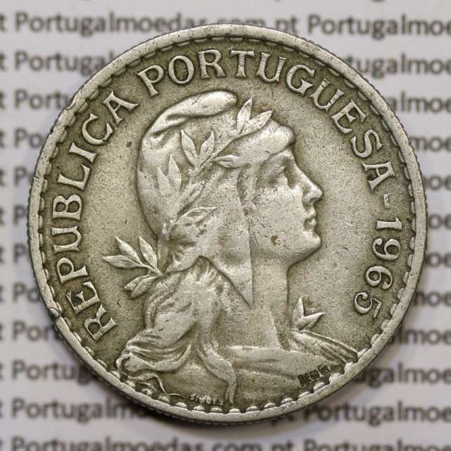 Moeda 1 Escudo 1965 em Alpaca (1$00 de 1965) MBC+