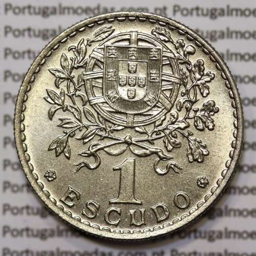 Moeda 1 Escudo 1966 em Alpaca (1$00 de 1966) SOBERBA