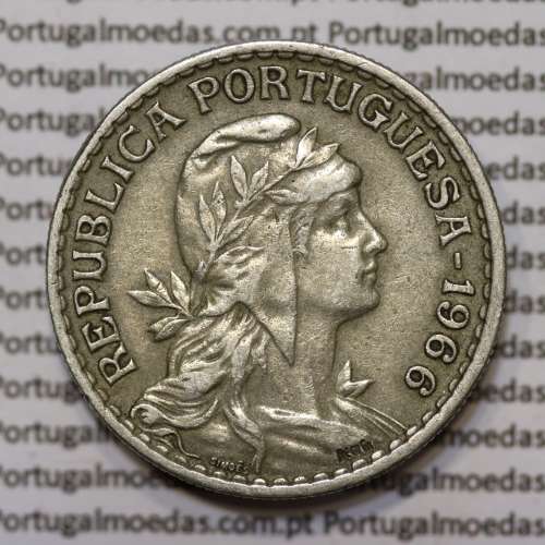 Moeda 1 Escudo 1966 em Alpaca (1$00 de 1966) MBC+