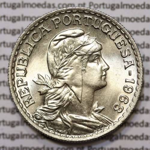 1 Escudo 1968 Alpaca, 1$00 1968 alpaca Republica Portuguesa, (Soberba), World Coins Portugal KM 578