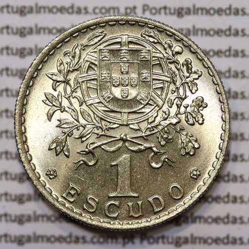 Portugal, coin of 1 Escudo 1968 Alpaca of the Portuguese Republic, (UNC), World Coins Portugal KM 578