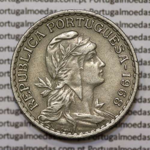 Moeda 1 Escudo 1968 em Alpaca (1$00 de 1968) MBC+