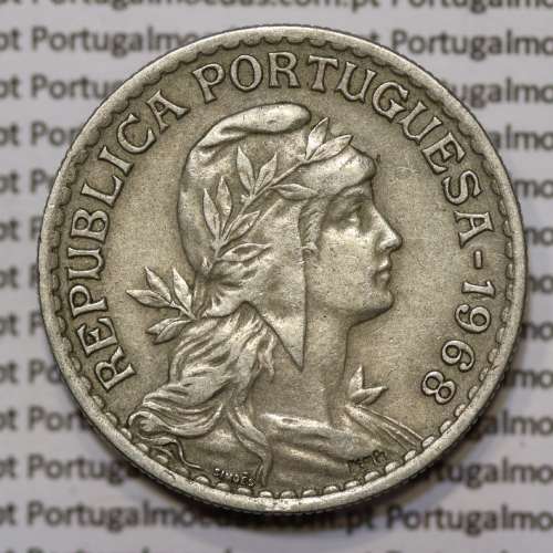 Moeda 1 Escudo 1968 em Alpaca (1$00 de 1968) MBC+