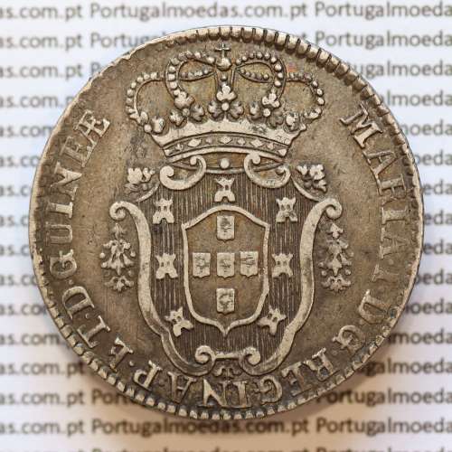 10 Macutas silver 1796 of portuguese queen D. Maria I (1786-1799), Angola Former Colony of Portugal, Coins Angola KM 36