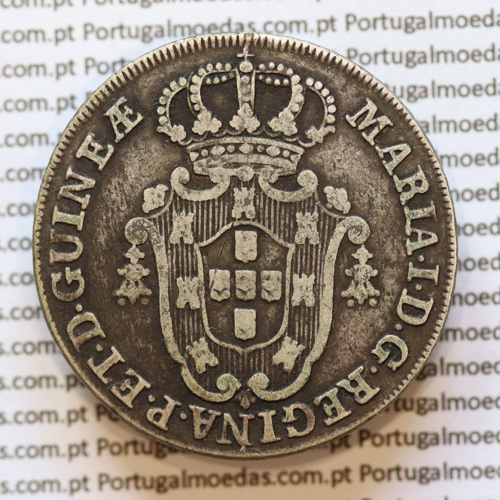 Angola, silver coin of 8 Macutas 1796, former Portuguese colony of Angola Reign of D. Maria I (1786 -1799), W. Coins Angola KM34