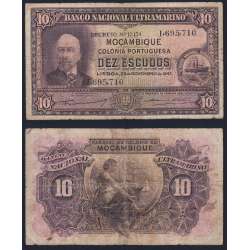 Nota Dez Escudos 1945 Antonio Ennes, 10 Escudos 29/11/1945 - Moçambique Pick 95 (Circulada)