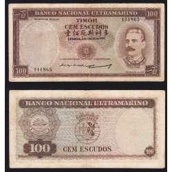 Nota Cem Escudos 1959 José Celestino da Silva, 100 Escudos 02/01/1959 - Timor Pick 24 (Circulada)