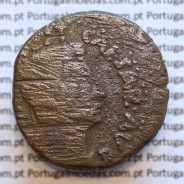 Augustus,  Asse de Emerita  Augusta 25 a 23 a.C., Legenda (CAESAR AVG - TRIB POTEST. / P CARISIVS LEG AVGVSTI)
