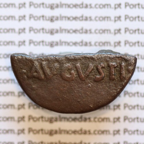Augustus,  1/2 Asse de Emerita  Augusta 25 a 23 a.C., Legenda (CAESAR AVG - TRIB POTEST. / P CARISIVS LEG AVGVSTI)