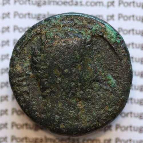 Augustus, Asse Bronze do Imperador Augusto, (10 a 12 d.C.), Legenda (CAESAR/ AVGVSTVS), Pergame? Ephesus?, RIC 486